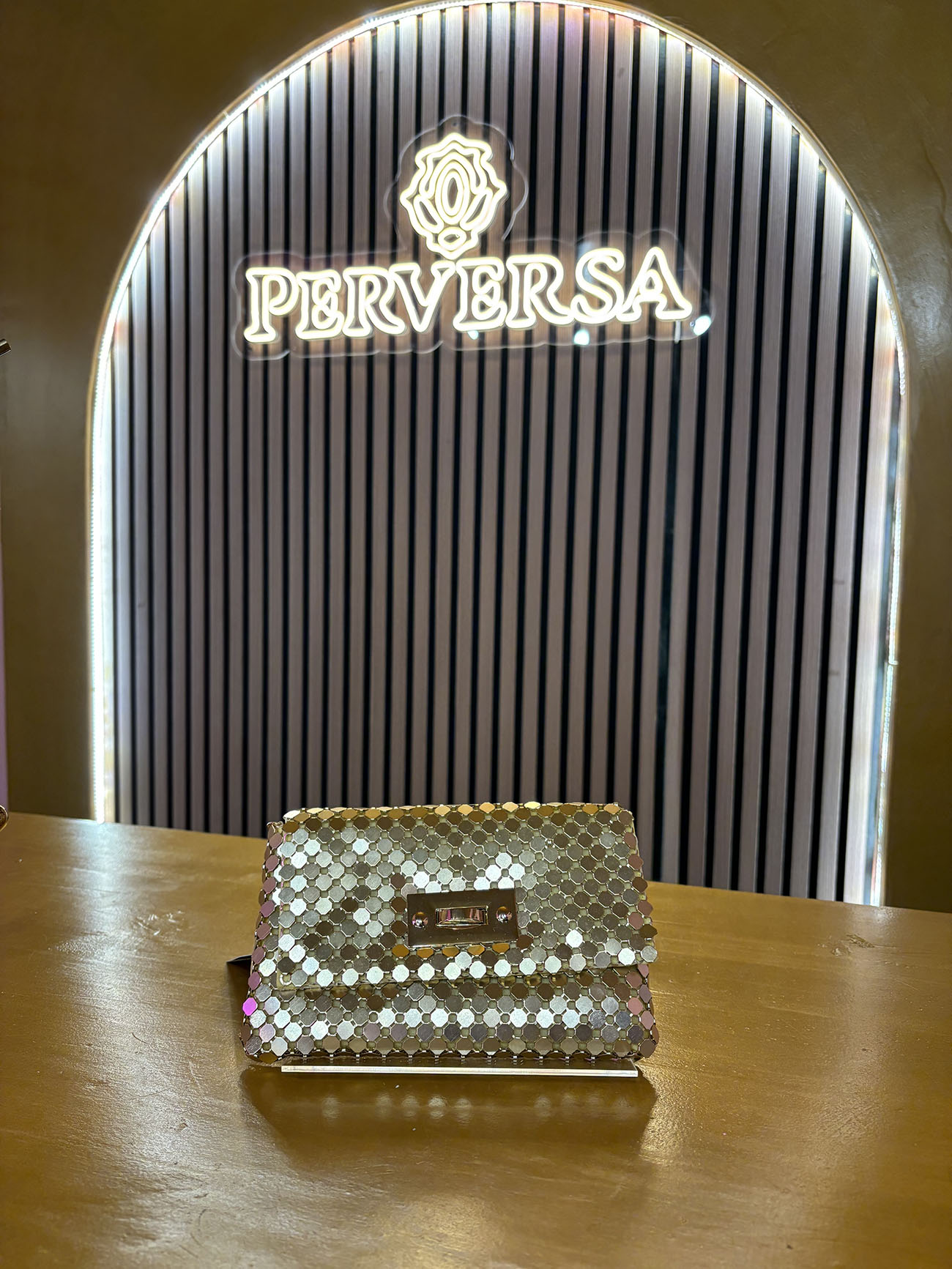 Cartera de fiesta lentejuelas Champagne